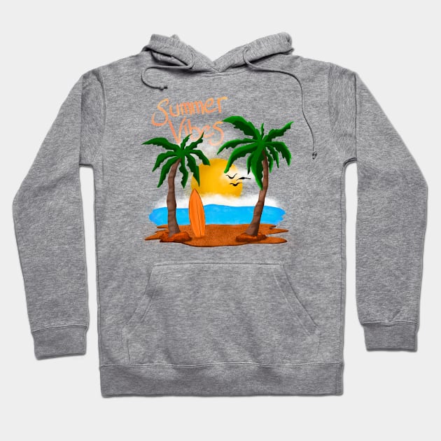 Summer Beach Hoodie by Tebscooler